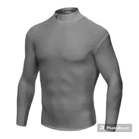 UNDER ARMOUR COLDGEAR COMPRESSION MOCK LS SHIRT GRAY STYLE# 1000512 NWT LARGE - Picture 8 of 8